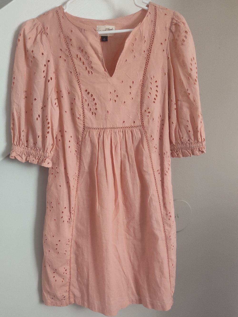 Universal Thread Blush Eyelet V-Neck Mini Dress